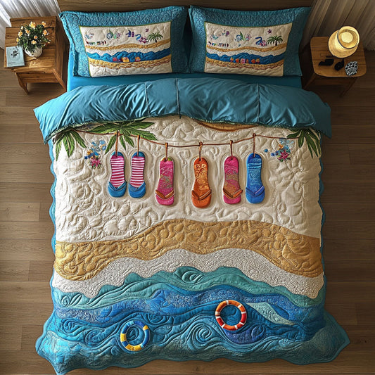 Beach Getaway 3-Piece Quilted Bedding Set NCU0NT5275