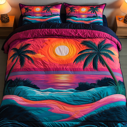 Beach Glow 3-Piece Quilted Bedding Set NCU0DK6770