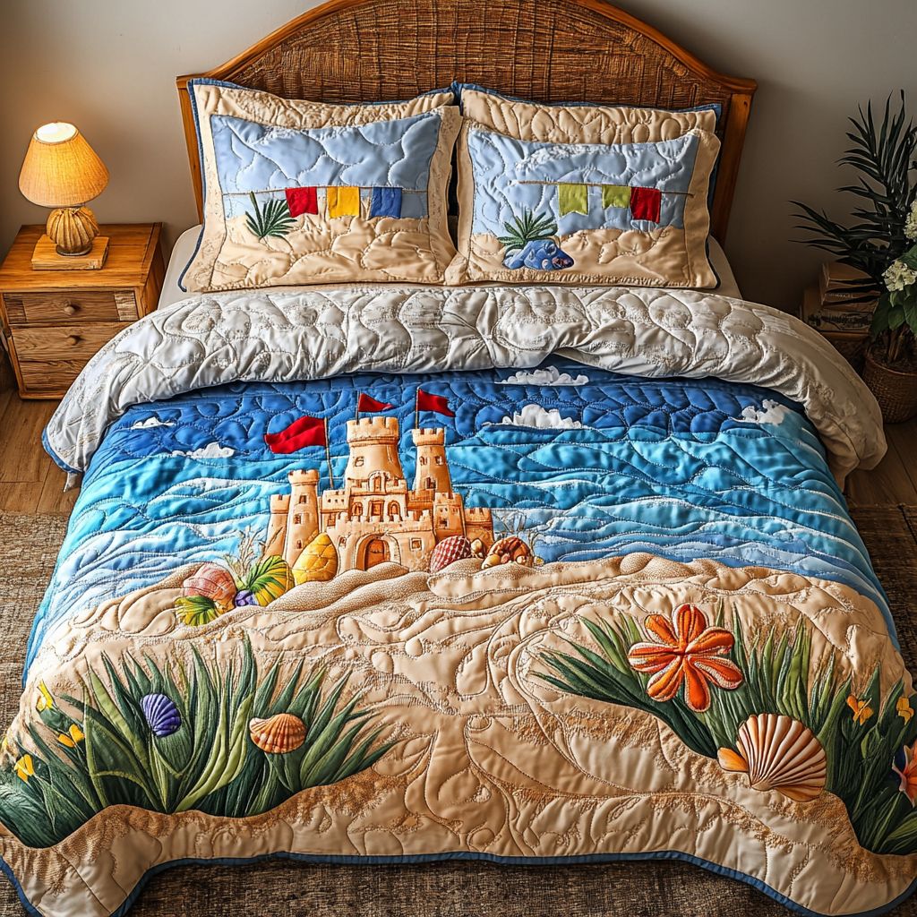 Beach Haven 3-Piece Quilted Bedding Set NCU0DK7539