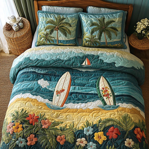 Beach Haven 3-Piece Quilted Bedding Set NCU0DV9497