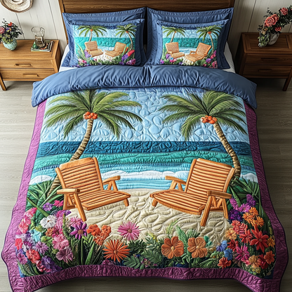 Beach Haven 3-Piece Quilted Bedding Set NCU0VH5017