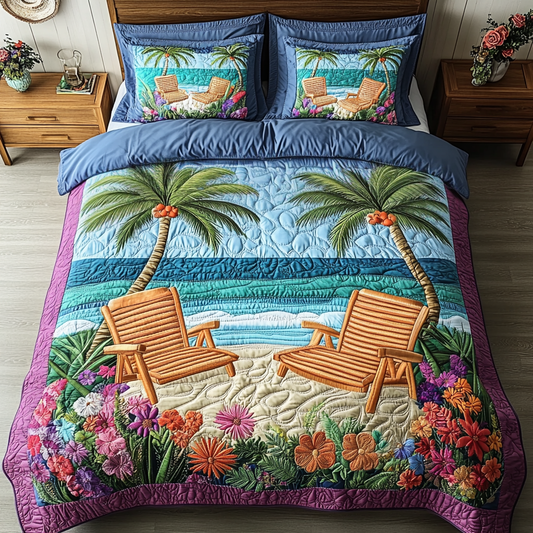 Beach Haven 3-Piece Quilted Bedding Set NCU0VH5017