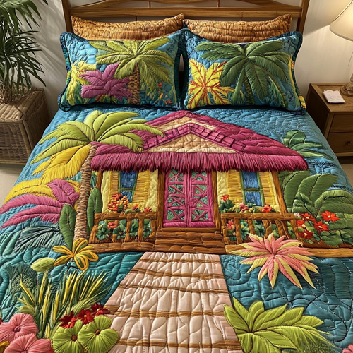 Beach House 3-Piece Quilted Bedding Set NCU0VH4787