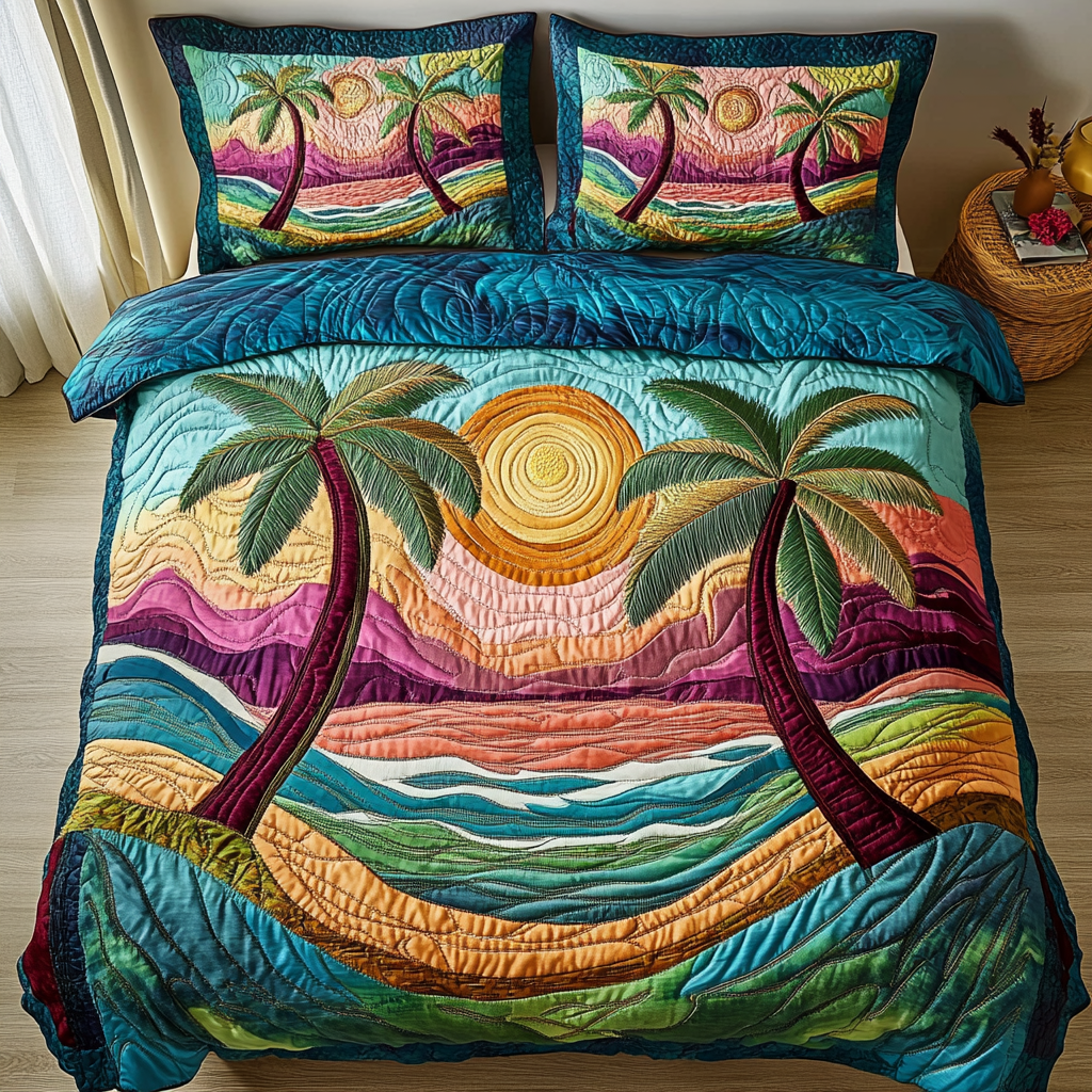 Beach Retreat 3-Piece Quilted Bedding Set NCU0VH3869