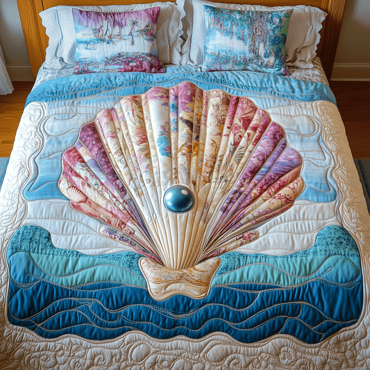 Beach Shell Beauty Quilted Bedding Set NCU0TH2689