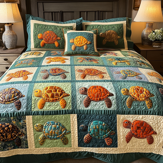 Beach Turtles 3-Piece Quilted Bedding Set NCU0VH5187