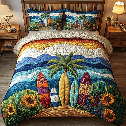 Beach Vibes 3-Piece Quilted Bedding Set NCU0VL1846