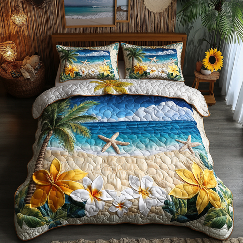 Beach Vibes 3-Piece Quilted Bedding Set NCU0VL1849