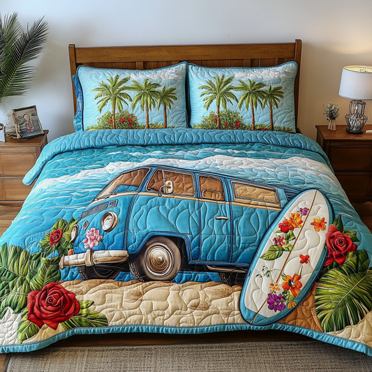 Beach Vibes 3-Piece Quilted Bedding Set NCU0VL2047