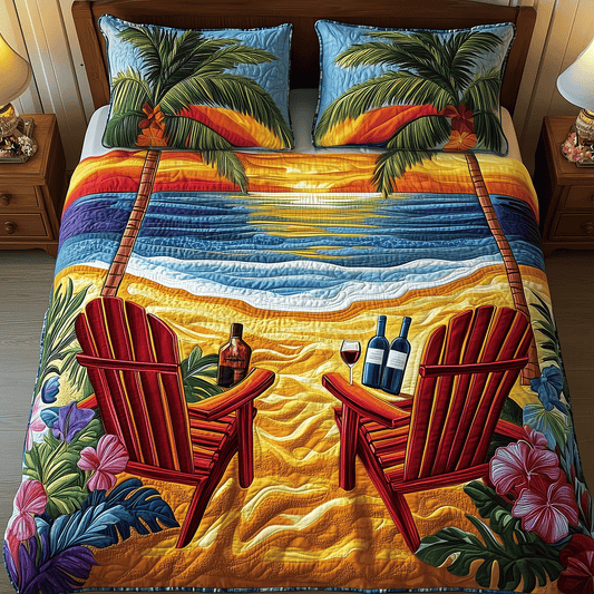 Beach Vibes Quilted Bedding Set NCU0TH2655