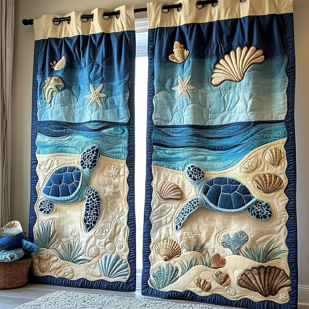 Beach Walker Quilted Curtains NCU0NT10973