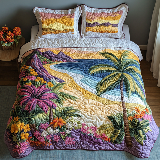 Beachcomber Bliss 3-Piece Quilted Bedding Set NCU0DV4425