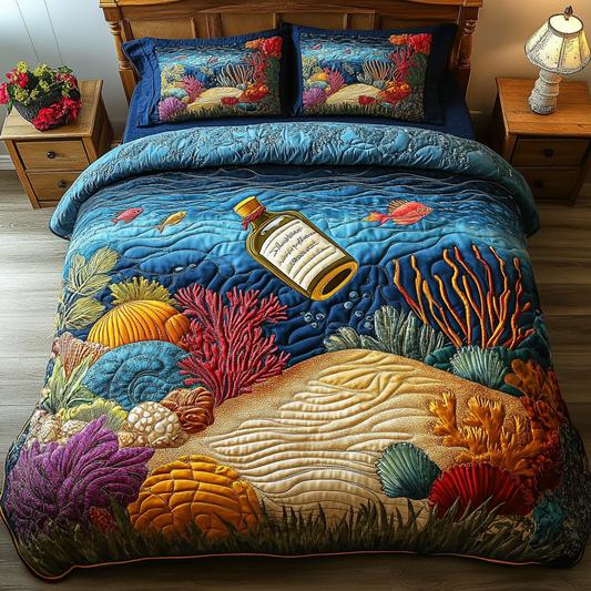 Beachfront Beauty 3-Piece Quilted Bedding Set NCU0DK6020