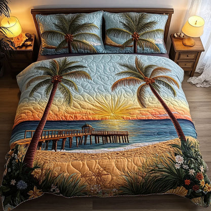 Beachfront Bliss 3-Piece Quilted Bedding Set NCU0PT5890