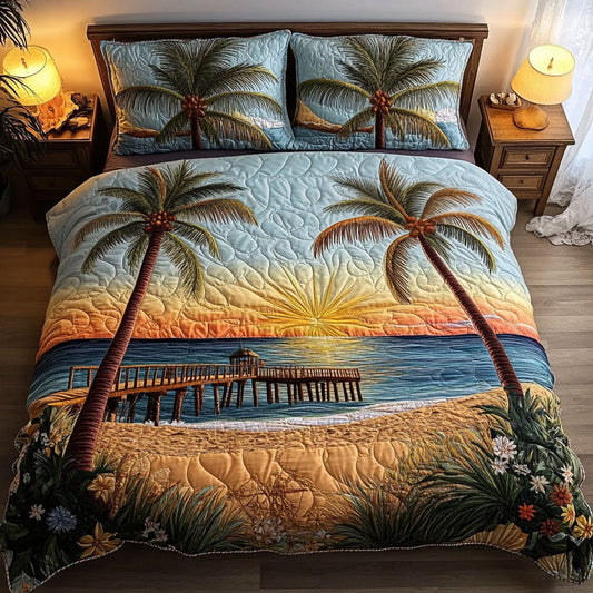 Beachfront Bliss 3-Piece Quilted Bedding Set NCU0PT5890