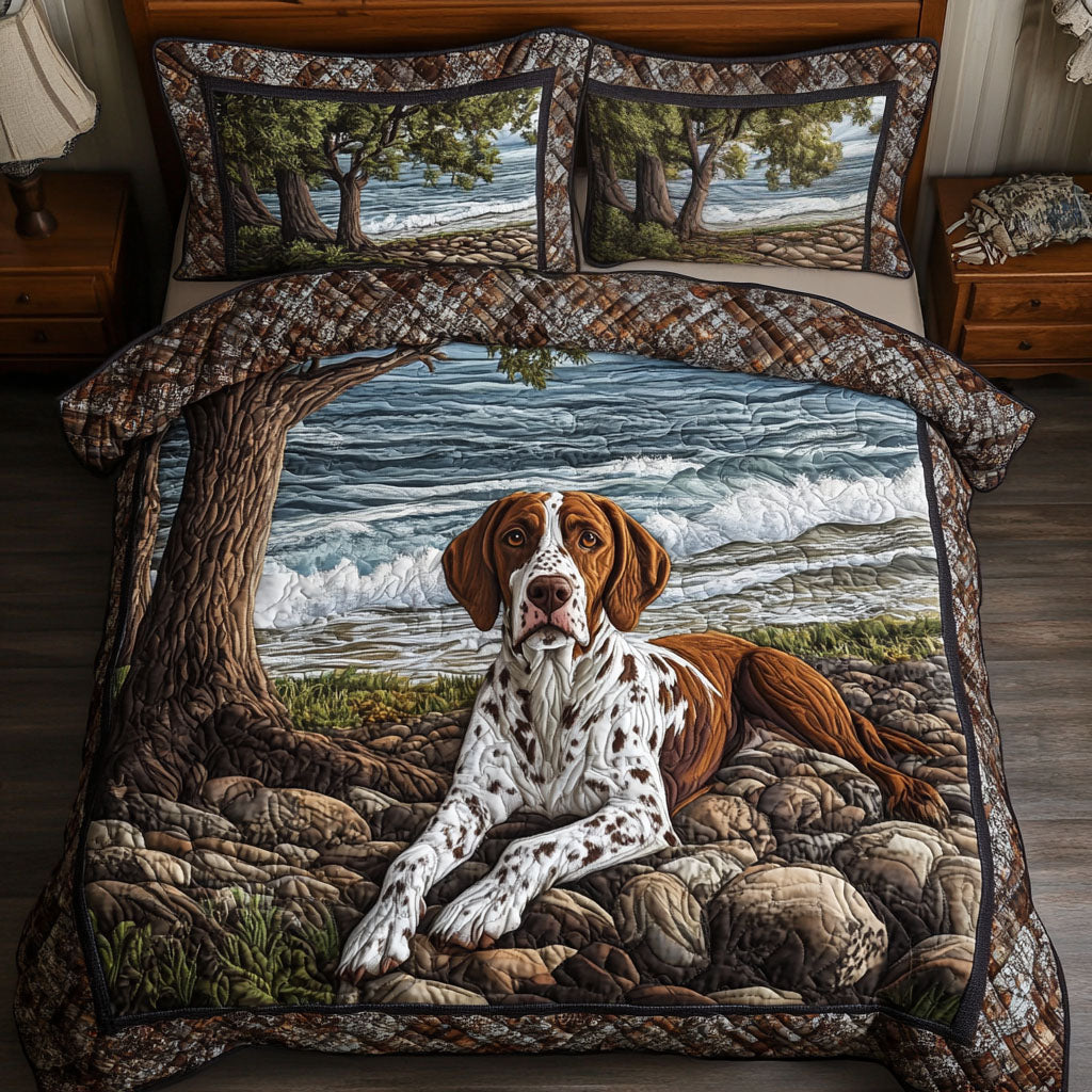 Beachside Pointer 3-Piece Quilted Bedding Set NCU0NT5218