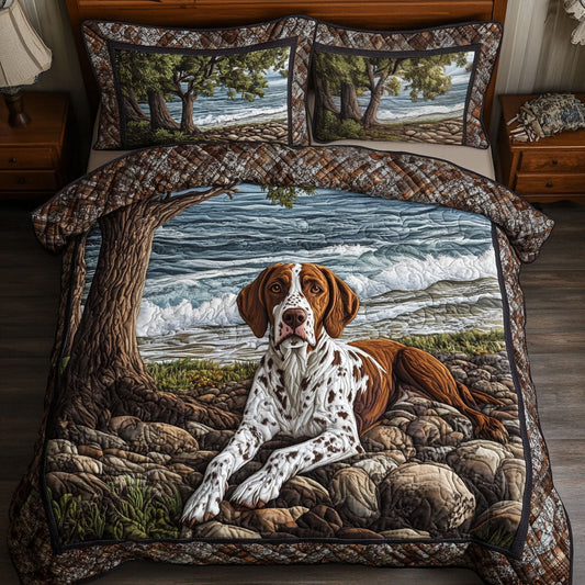 Beachside Pointer 3-Piece Quilted Bedding Set NCU0NT5218