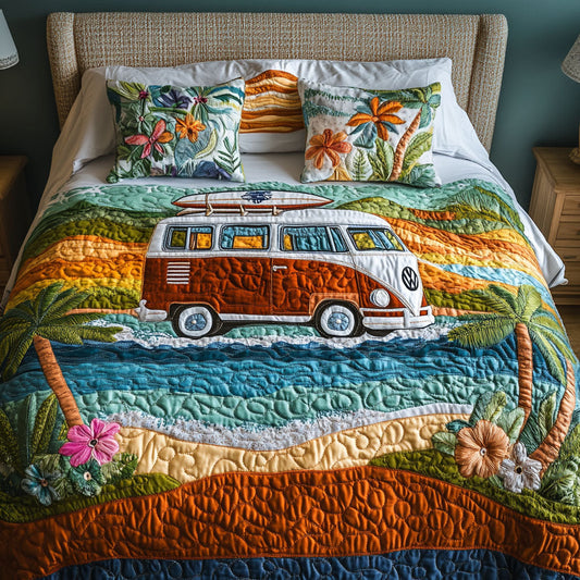 Beachside Roadtrip 3-Piece Quilted Bedding Set NCU0PT6007