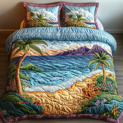 Beachside Serenity 3-Piece Quilted Bedding Set NCU0DK5863