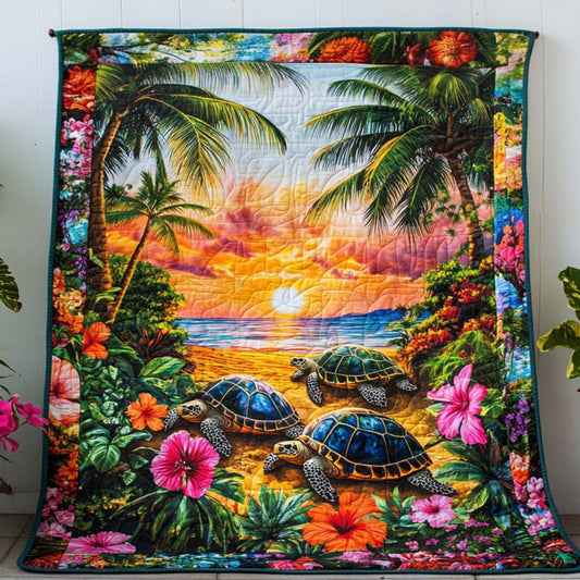 Beachside Turtle Bliss Quilted Blanket NCU0NT7200