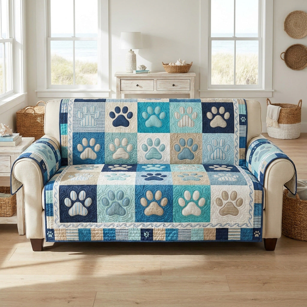 Beachside Whiskers Quilted Sofa Cover NCU0TV1953