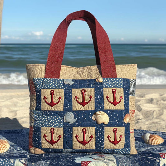 Beachy Squares Quilted Tote Bag NCU0NT9248