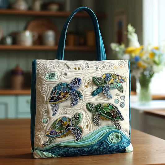 Beachy Turtle Vibes Quilted Tote Bag NCU0NT8669