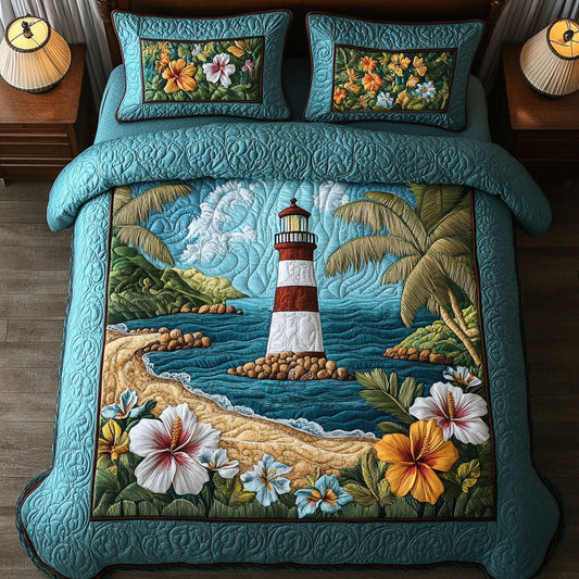Beacon Bay 3-Piece Quilted Bedding Set NCU0NT7234