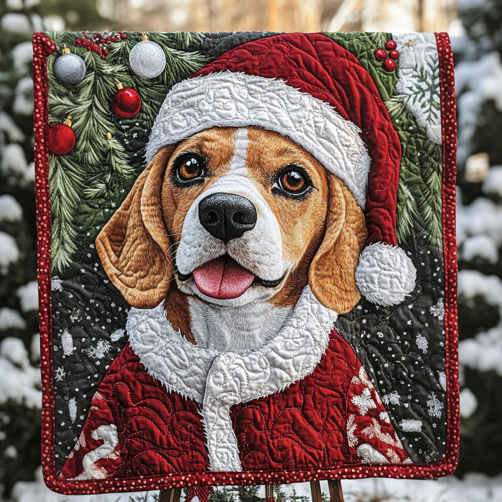 Beagle Christmas Cheer Quilted Blanket NCU0PT1596