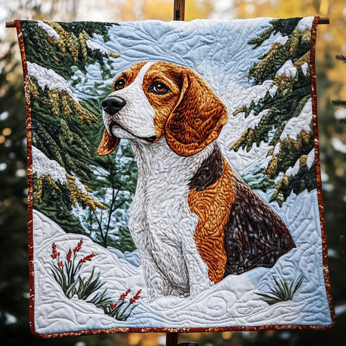 Beagle Winter Festivities Quilted Blanket NCU0PT1613