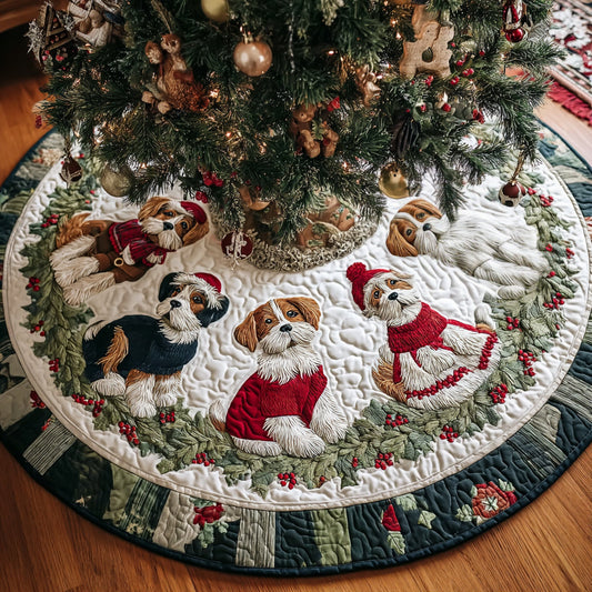 Beagle Yuletide Joy Quilted Christmas Tree Skirt NCU0HH1107