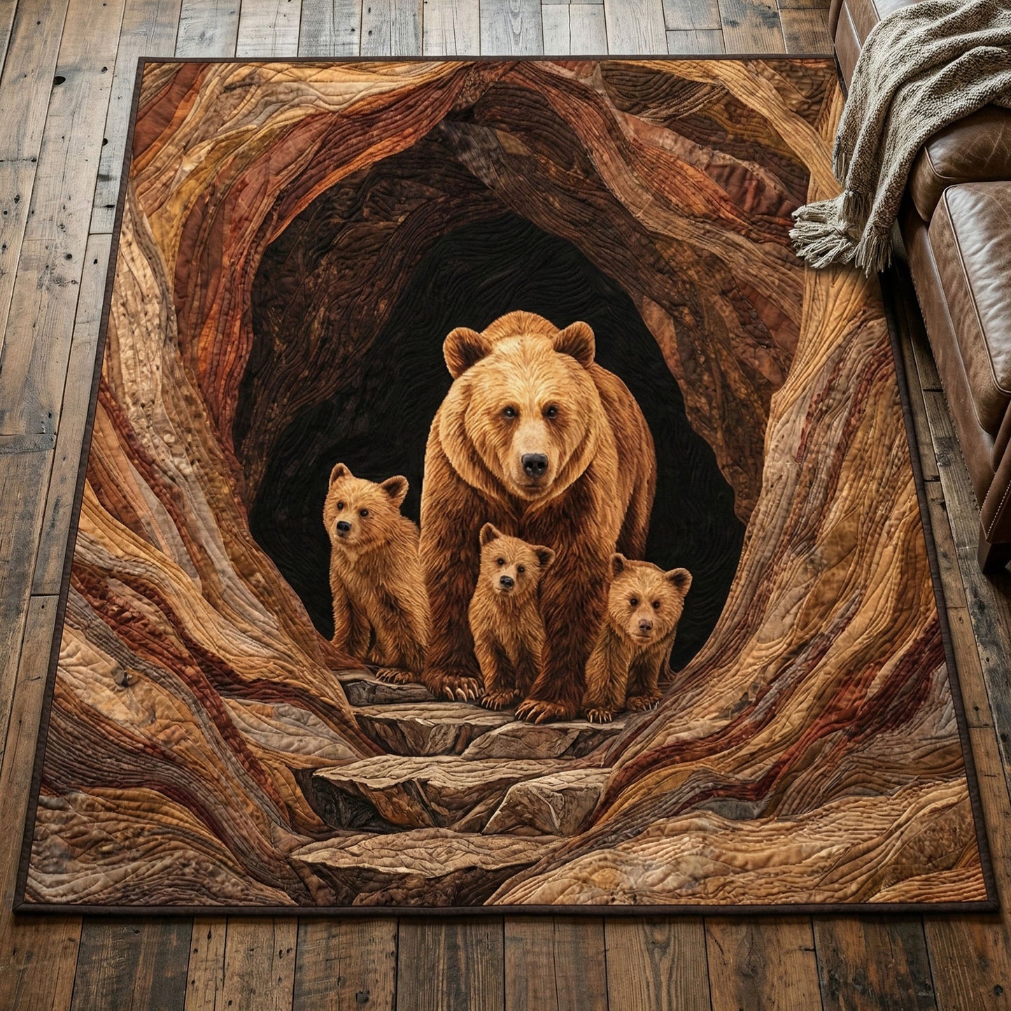 Bear Family Den Area Rug NCU0NT12438