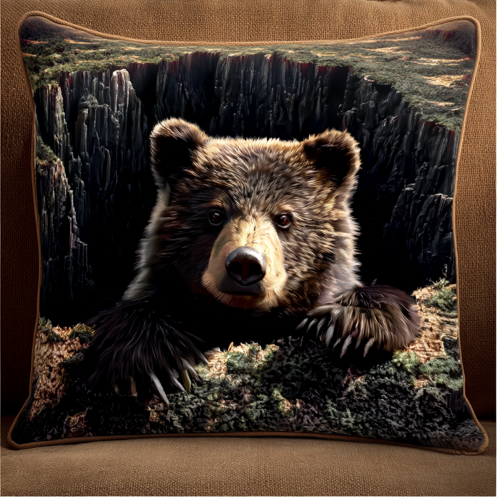 Bear Wilderness Hole Quilted Pillow Case NCU0HH827