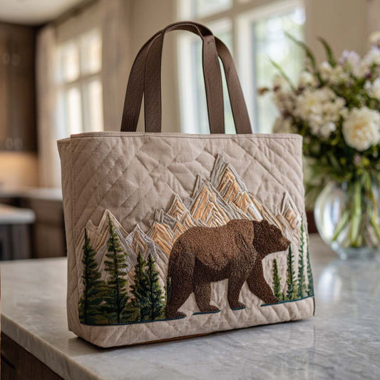 Bear Adventure Days Quilted Tote Bag NCU0NT9159