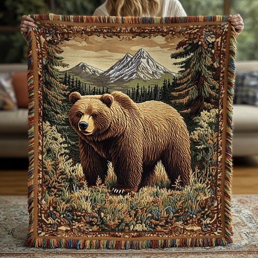 Bear Charm Woven Sofa Blanket NCU0DV3910