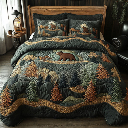 Bear Country Dreams 3-Piece Quilted Bedding Set NCU0PT8391