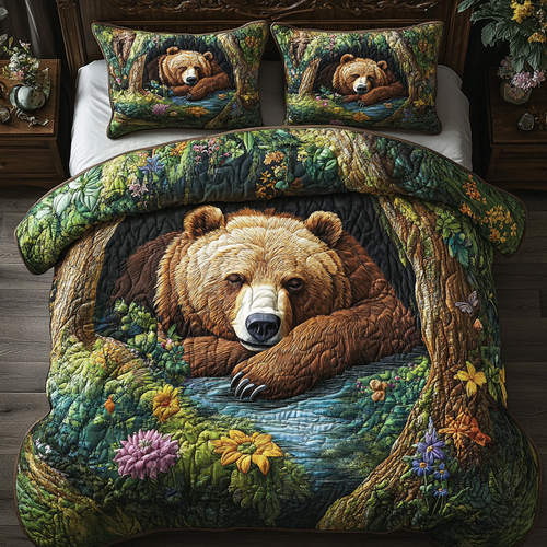 Bear Country Quilted Bedding Set NCU0DV3867