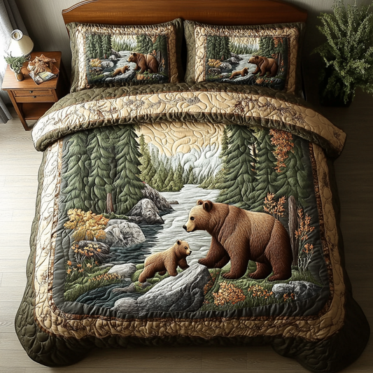 Bear Creek 3-Piece Quilted Bedding Set NCU0DK7591