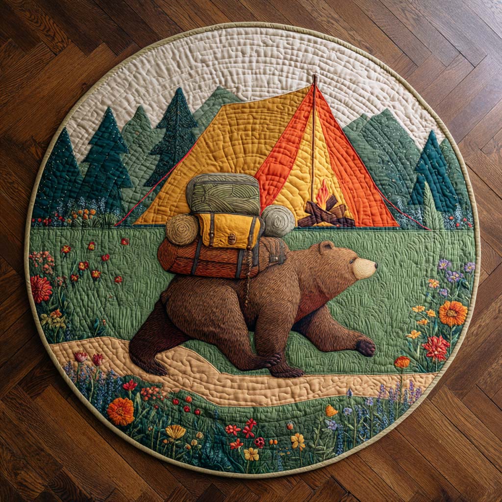 Bear Creek Quilted Round Mat NCU0TD099
