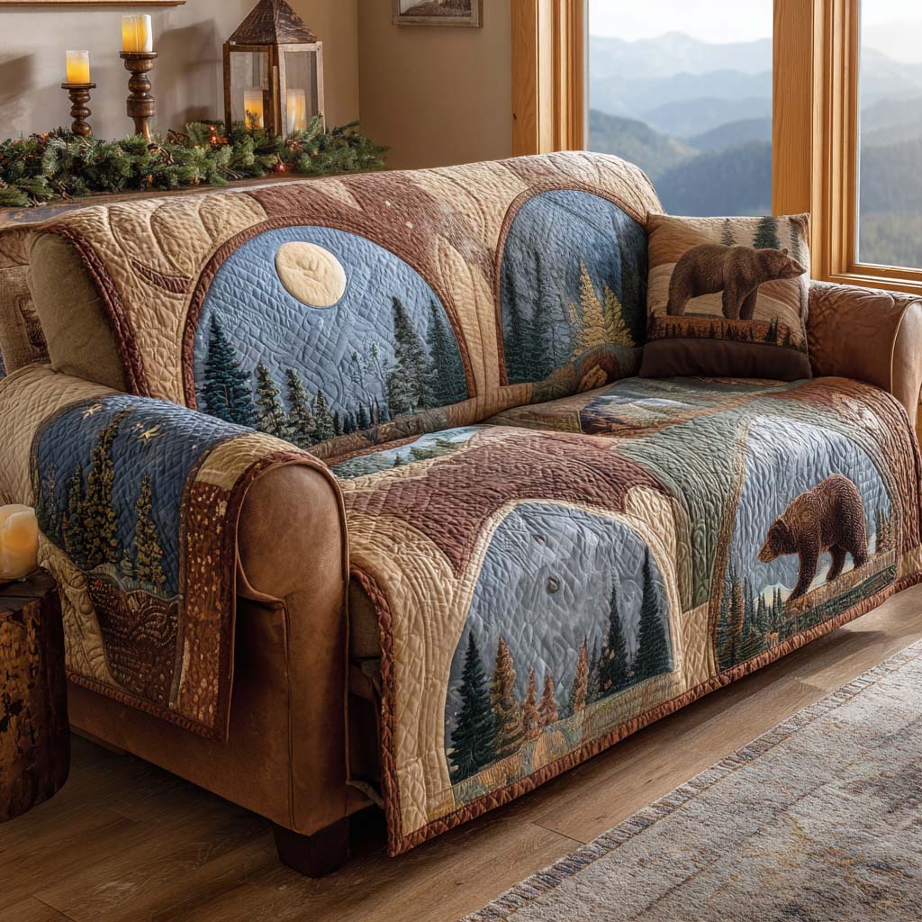 Bear Creek Quilted Sofa Cover NCU0XD1740
