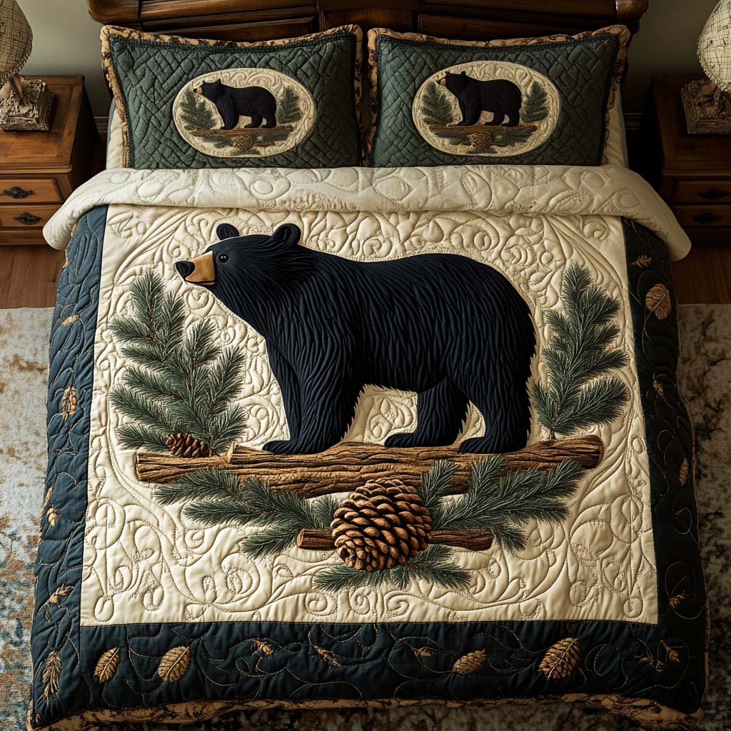 Bear Dreams 3-Piece Quilted Bedding Set NCU0NT10514