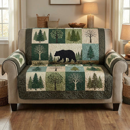 Bear Forest Quilted Sofa Cover NCU0TV1596