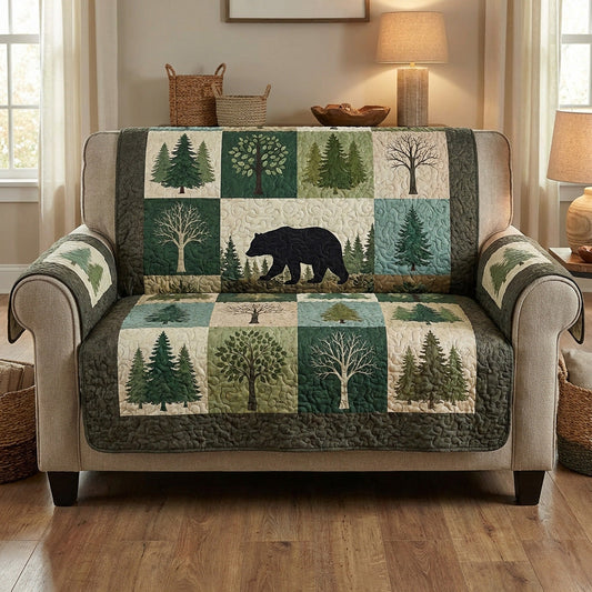 Bear Forest Quilted Sofa Cover NCU0TV1596