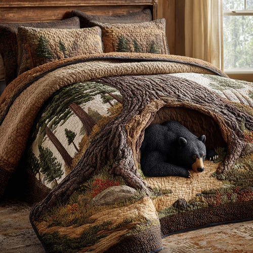 Bear Harmony 3-Piece Quilted Bedding Set NCU0NT11545