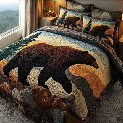 Bear Haven 3-Piece Quilted Bedding Set NCU0DK11722