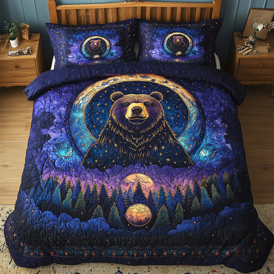 Bear Haven 3-Piece Quilted Bedding Set NCU0DK7590