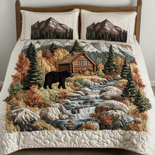 Bear Haven 3-Piece Quilted Bedding Set NCU0VH4086