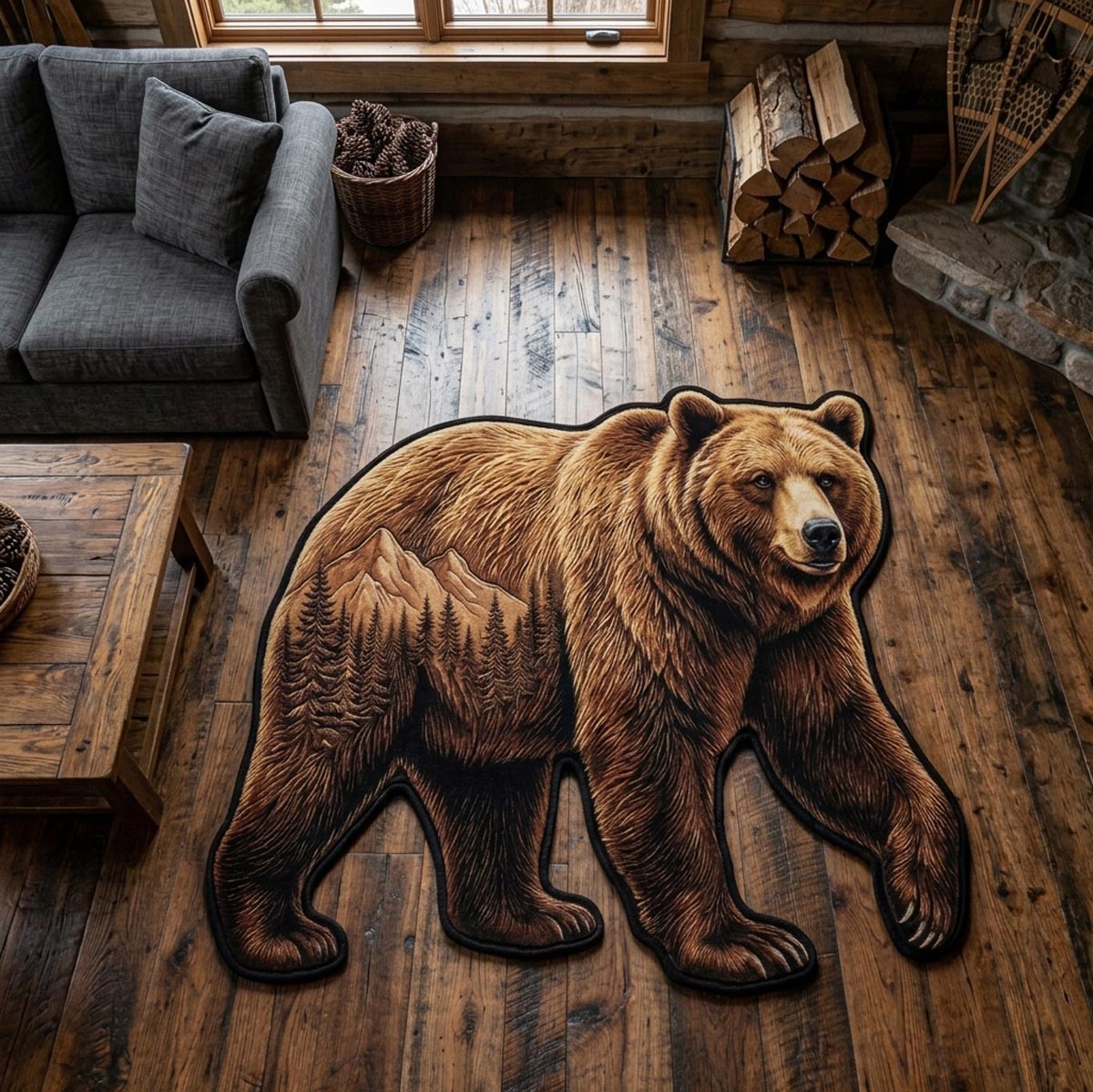Bear Haven Custom Shape Area Rug NCU0DV9581