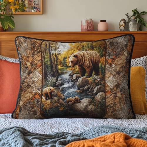 Bear Haven Quilted Bedding Pillow Case NCU0DK3596