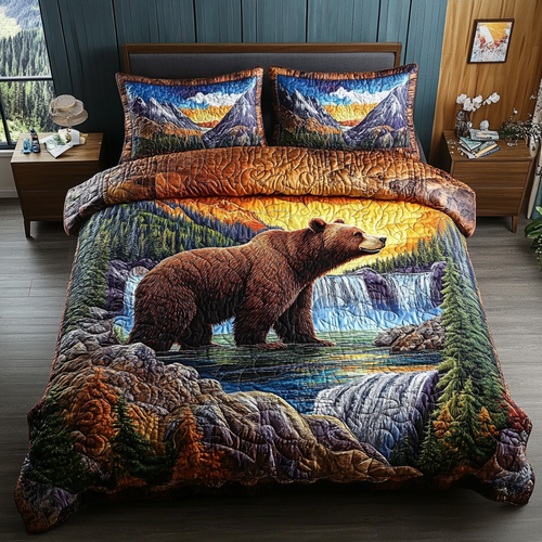 Bear Hollow 3-Piece Quilted Bedding Set NCU0VL2335